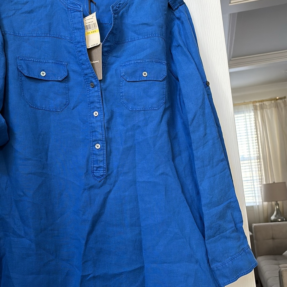 Tommy Bahama Linen Dress M Blue - Picture 5 of 5